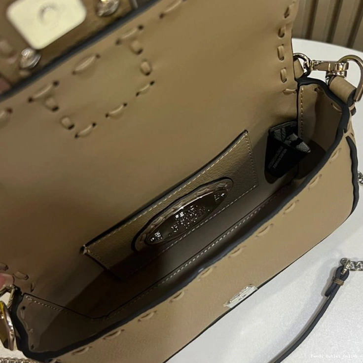 Cheap Cuoio Khaki In Mini Baguette Selleria Bag Romano Leather Fendi 0728
